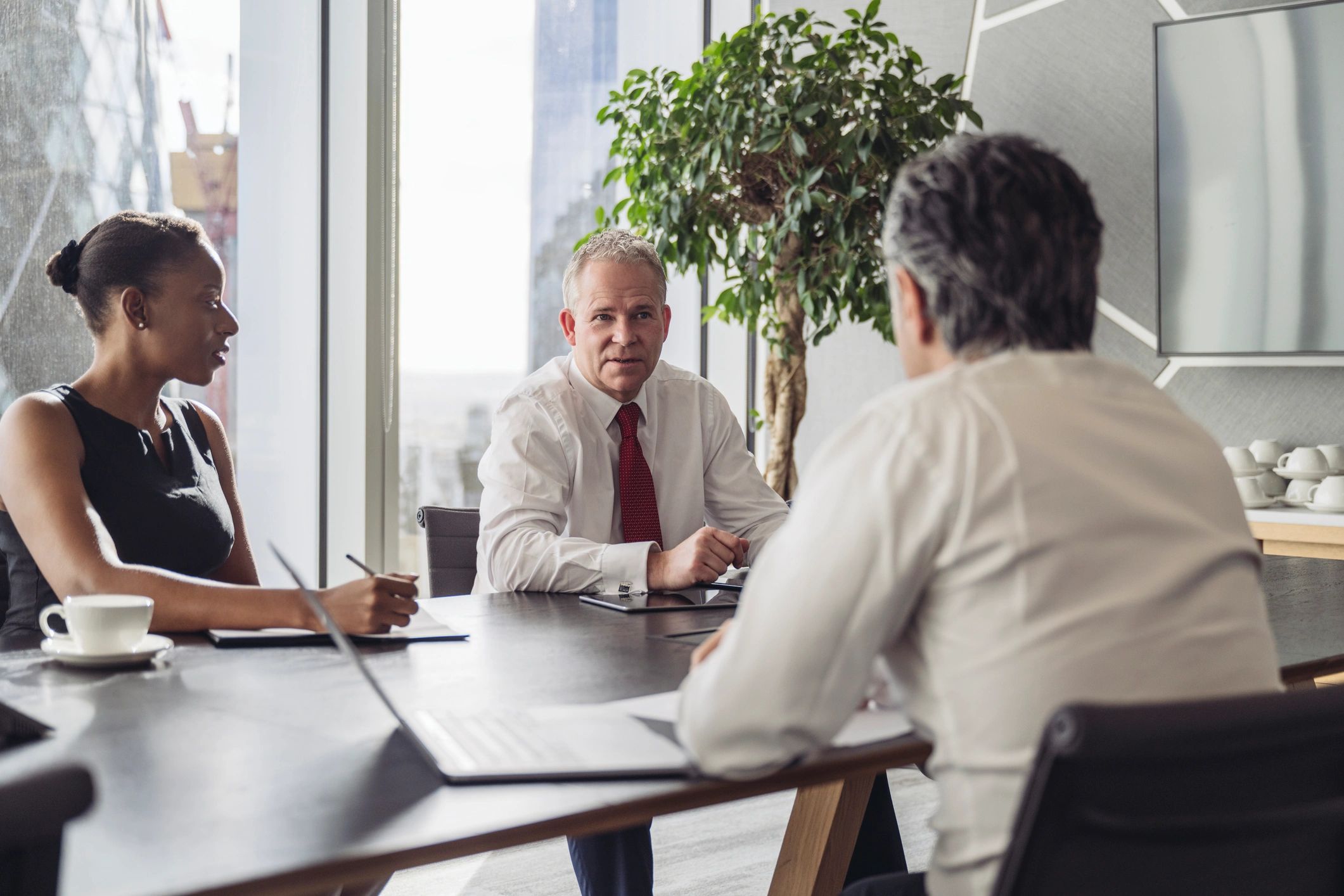Team meeting around a conference table