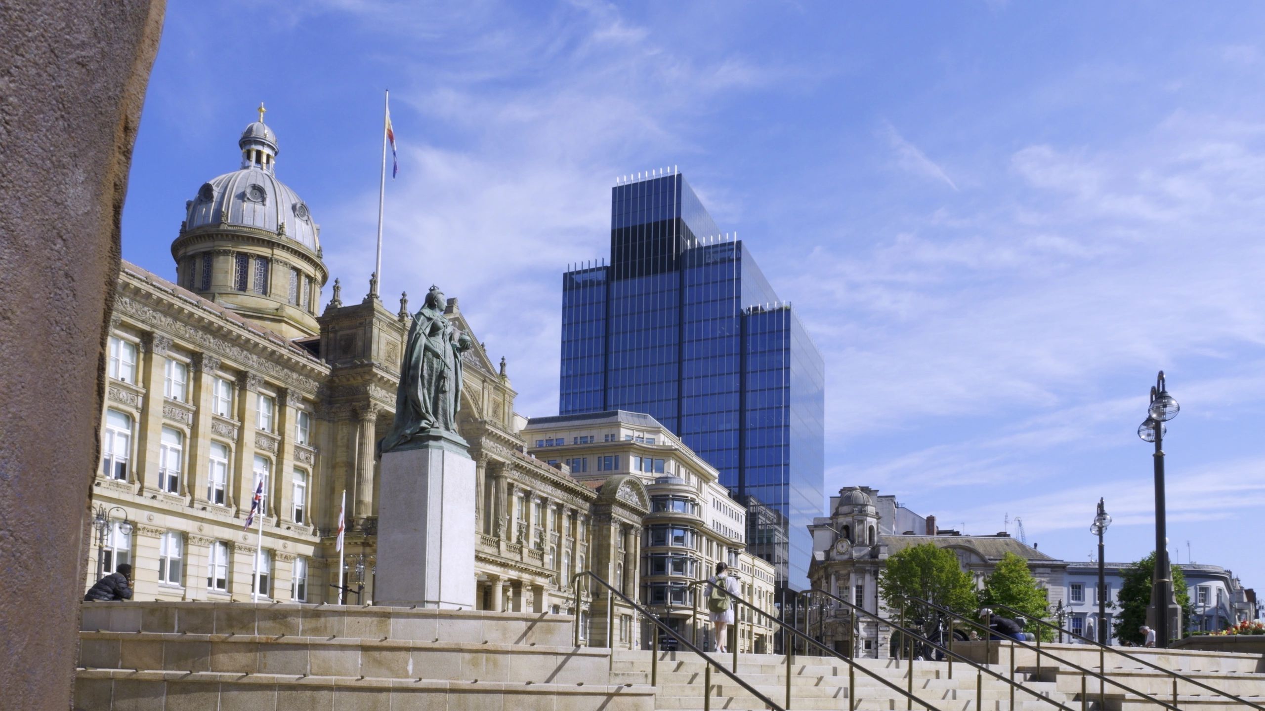 Civic buildings and public square in a UK city centre